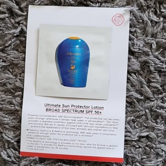 🌶4/$12 Shiseido Ultimate Sun Protector Lotion SPF 50+ Sunscreen Sample Packette - Picture 1 of 9